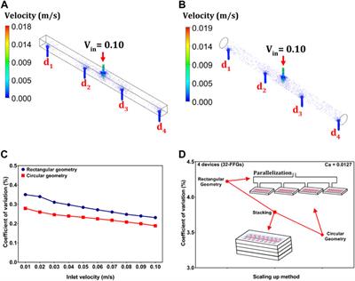 Numerical and experimental investigations of uniform fluid distribution for droplet formation in parallelized microfluidics